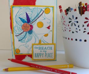 “The Beach Is My Happy Place” greeting card