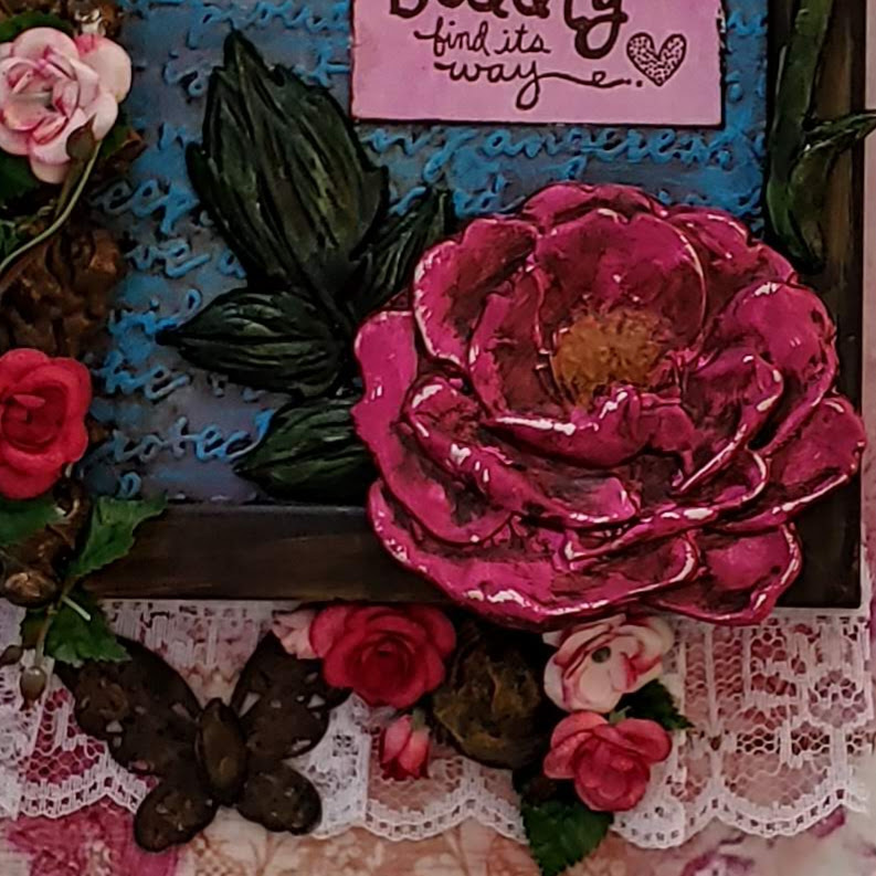 Vintage Rose Art Panel – using Prima Moulds